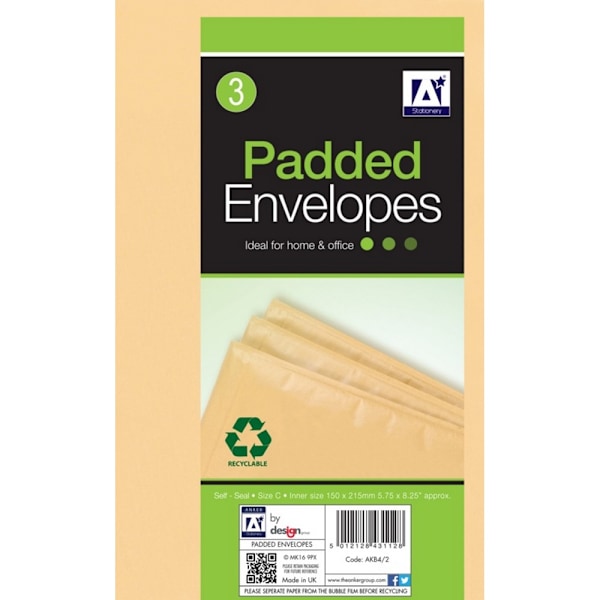 Anker vadderade bruna kuvert (3-pack) One Size Brun Brown One Size