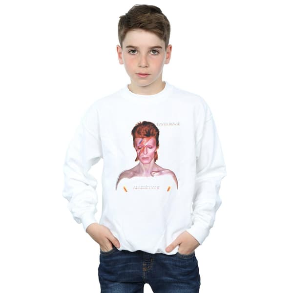 David Bowie Pojkar Aladdin Sane Version Tröja 7-8 År Vit White 7-8 Years