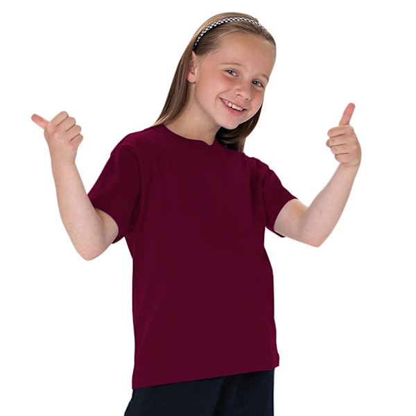 Jerzees Schoolgear Barnens Klassiska Enfärgade T-shirt (2-pack) Burgundy 1-2