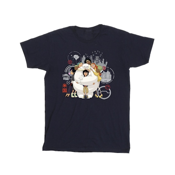 Disney Boys Big Hero 6 Baymax Group Hug T-shirt 9-11 år Marinblå Navy Blue 9-11 Years