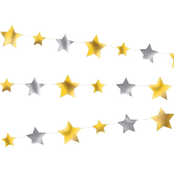 Unik Party Stars Baby Shower Garland One Size Guld/Silver Gold/Silver One Size