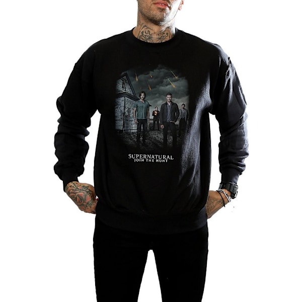 Supernatural Mens Meteor Shower Sweatshirt S Svart Black S