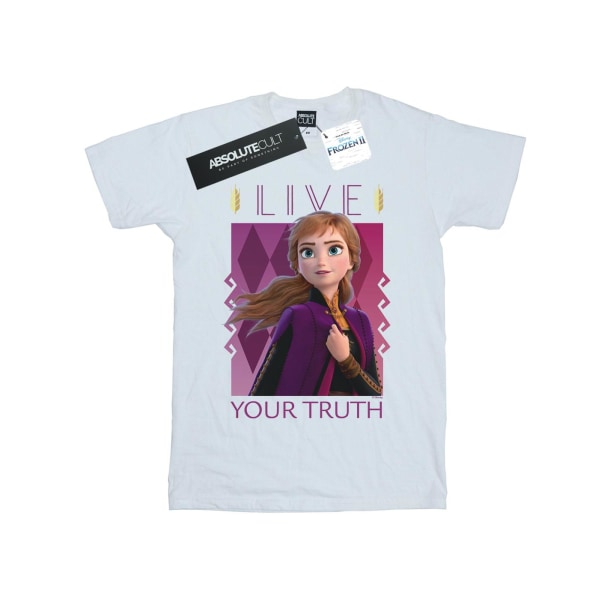 Disney Girls Frozen 2 Anna Live Your Truth T-shirt i bomull 3-4 Y White 3-4 Years