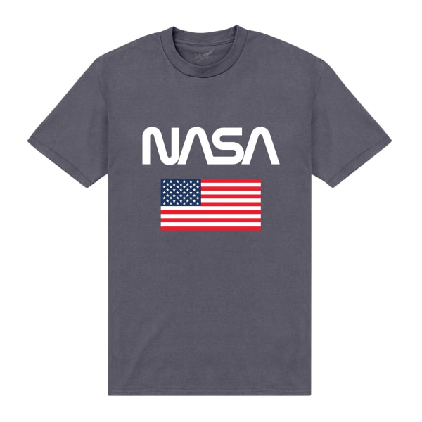 NASA Unisex Adult Stars & Stripes T-shirt S Charcoal Charcoal S