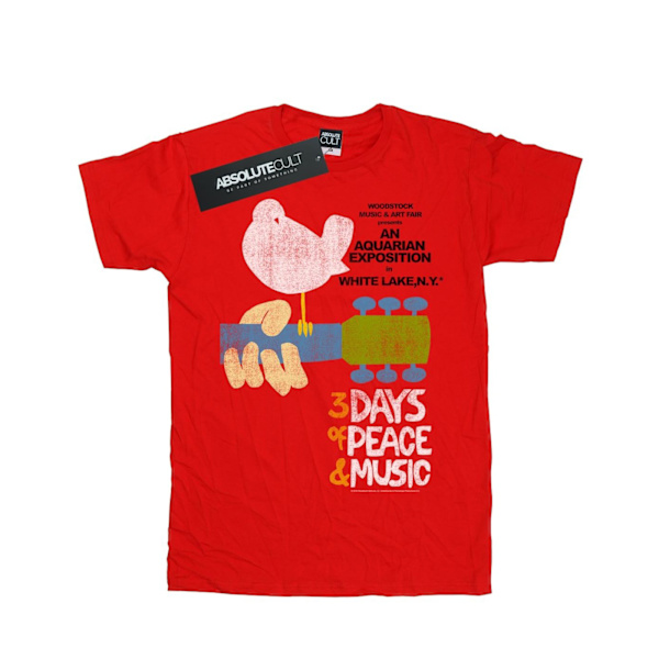 Woodstock Mens Festival Poster T-Shirt 4XL Röd Red 4XL