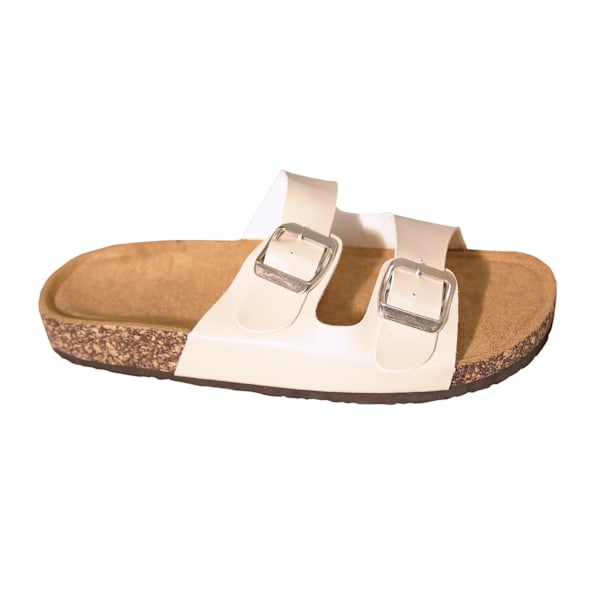 Sandrocks Dam/Dam dubbelspänne sandaler 6 UK Cream Cream 6 UK