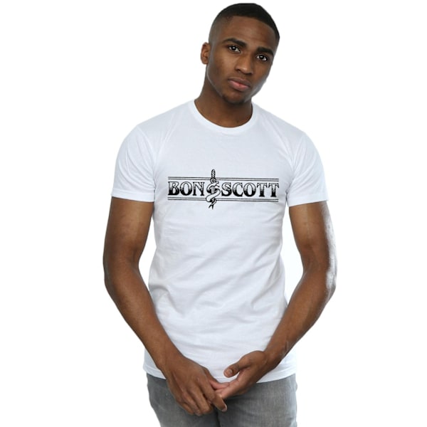 Bon Scott Mens Bemguit Grime T-Shirt 5XL Vit White 5XL