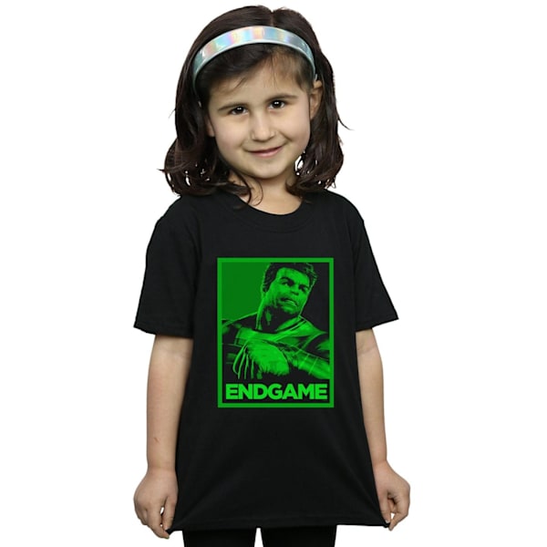 Marvel Girls Avengers Endgame Hulk Poster Bomull T-shirt 9-11 år Black 9-11 Years