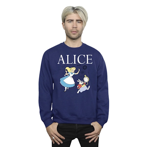 Disney Herr Alice In Wonderland Follow The Rabbit Sweatshirt M Navy Blue M