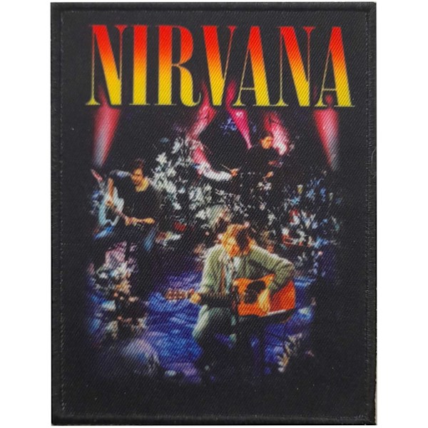 Nirvana Unplugged Photograph Strykjärnslapp En Storlek Svart/Röd/Gul Black/Red/Yellow One Size