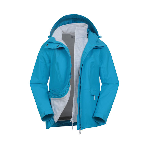 Mountain Warehouse Thunderstorm II 3-i-1 Vattentät Jacka för Kvinnor Bright Blue 12 UK