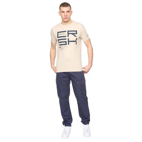 Crosshatch Herr Squarebox T-Shirt L Ljus Sten Light Stone L