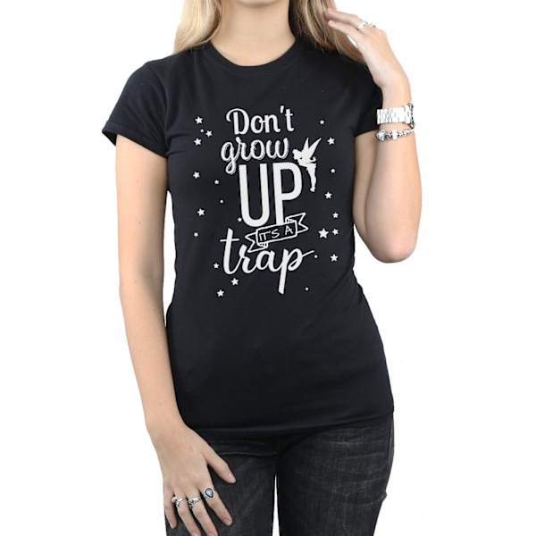 Tinkerbell Dam/Kvinnor Don´t Grow Up Bomull T-Shirt XL Svart Black XL