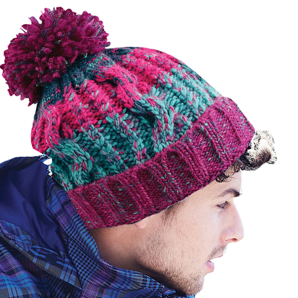 Beechfield Unisex Vuxen Korköppnare Stickad Pom Pom Mössa O Winter Berries One Size