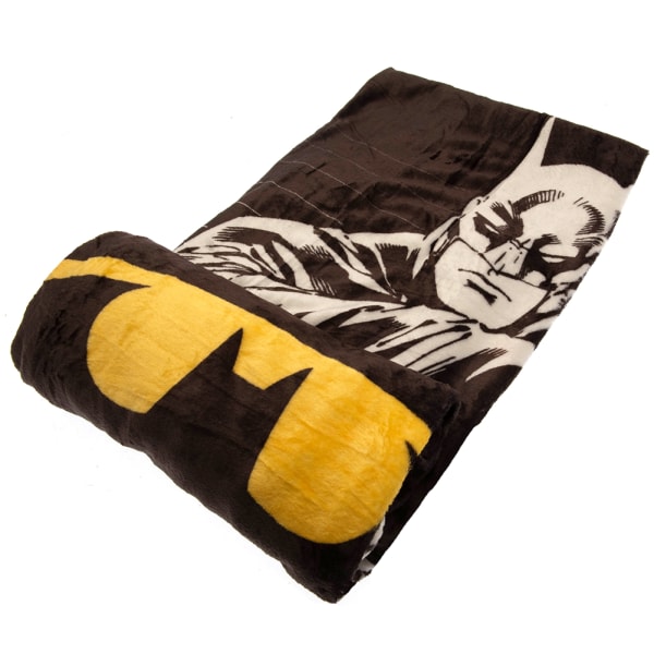 Batman Premium Fleecefilt 170cm x 130cm Svart/Vit/Gul Black/White/Yellow 170cm x 130cm