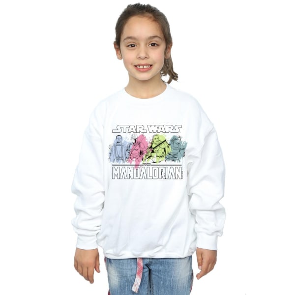 Star Wars Girls The Mandalorian Character Pose Sweatshirt 5-6 Y White 5-6 Years