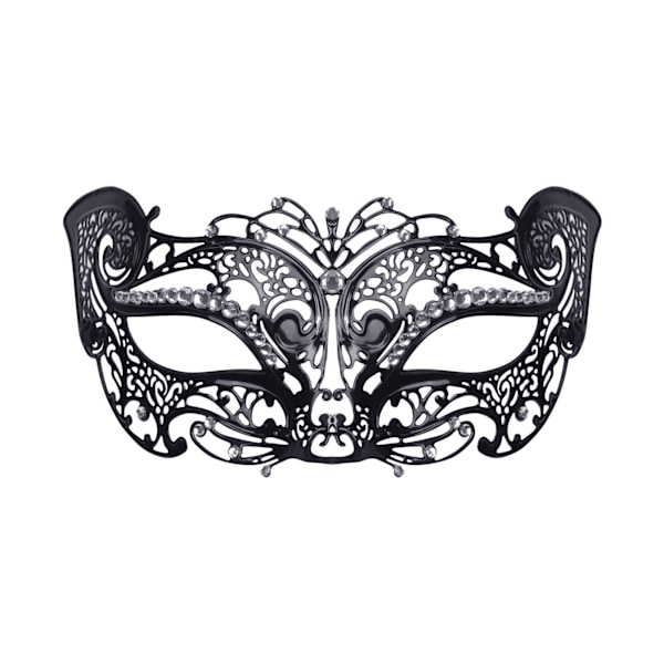 Bristol Novelty Unisex Vuxen Filigran Juvel Metall Katt Mask En Black One Size