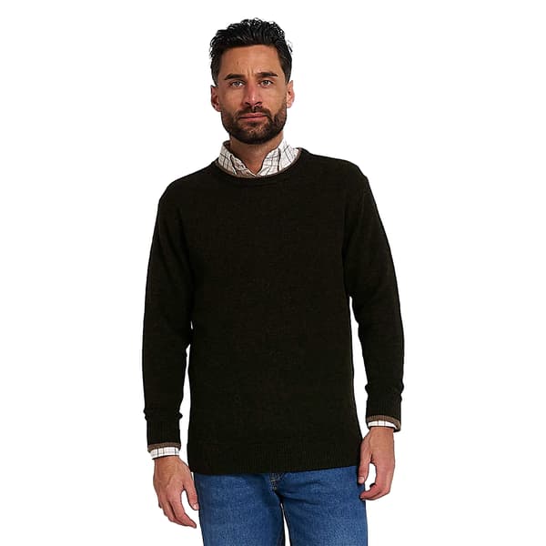 Jack Pyke Herr Stickad Lammullströja Rundhalsad XL Mörk Oliv Dark Olive XL