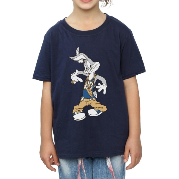 Looney Tunes Girls Bugs Bunny Rapper Bomull T-shirt 9-11 år Navy Blue 9-11 Years