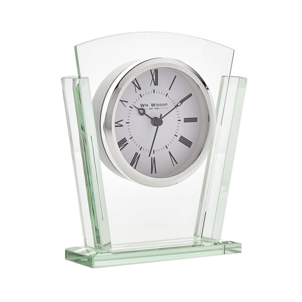Wm.Widdop 2-lagers Silver Bezel Glas Mantel Klocka One Size Gl Glass One Size