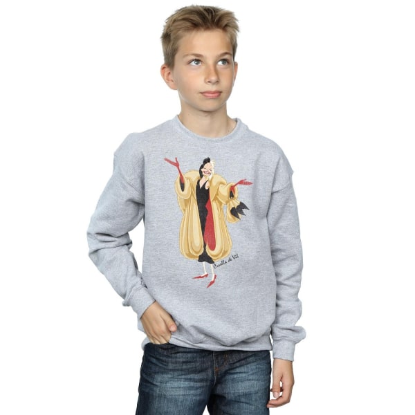 Disney Boys 101 Dalmatiner Classic Cruella De Vil Sweatshirt 5- Sports Grey 5-6 Years