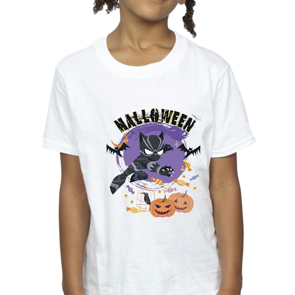 Marvel Girls Black Panther Halloween Bomull T-shirt 3-4 år W White 3-4 Years