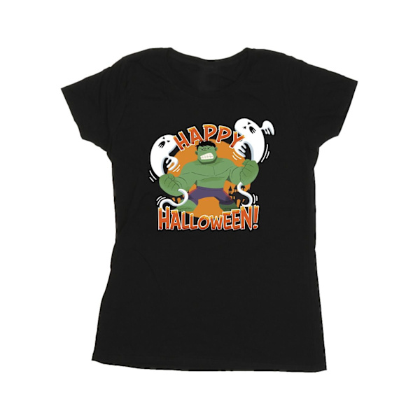 Marvel Dam/Kvinnor Hulk Happy Halloween Bomull T-shirt S Svart Black S