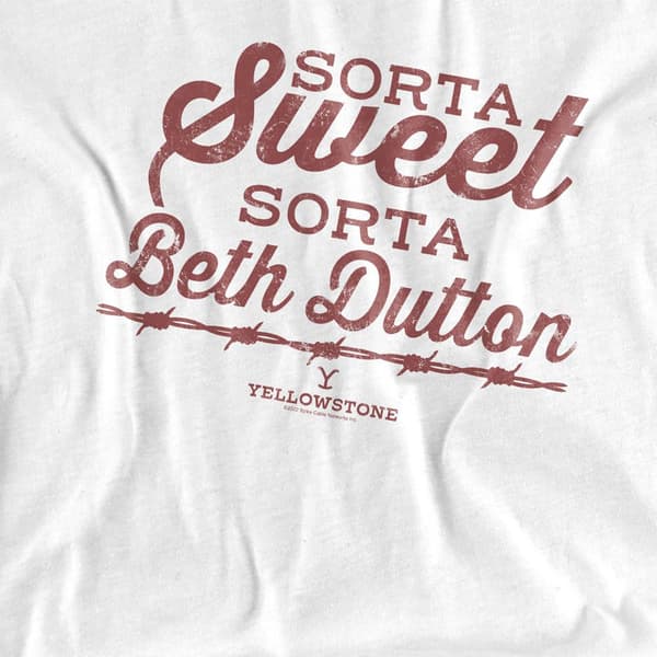 Yellowstone Dam/Dam Sorta Sweet Sorta Beth Dutton T-shirt White S