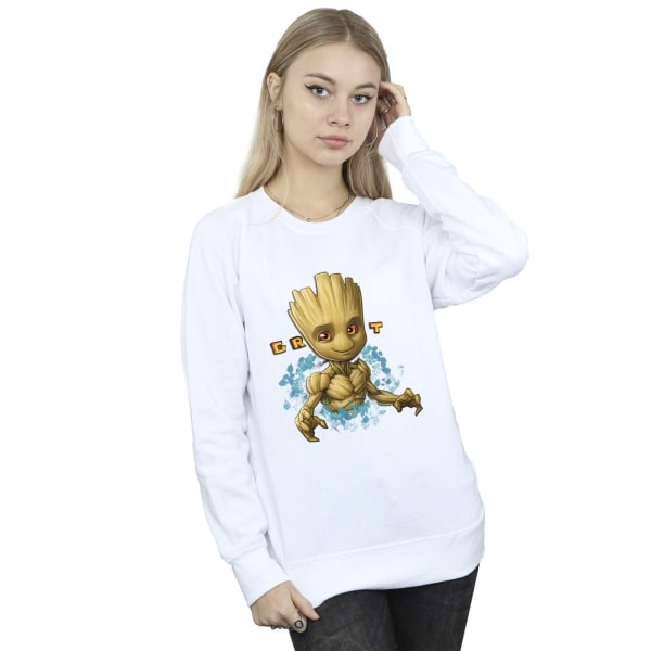 Guardians Of The Galaxy Dam/Ladies Groot Flowers Sweatshirt White M