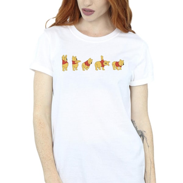 Disney Dam/Damer Winnie The Pooh Stretching Cotton Boyfrien White XXL