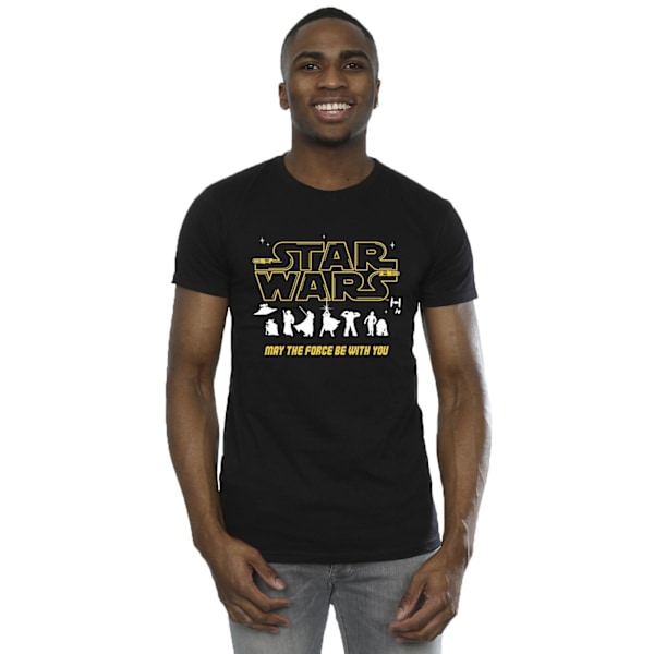Star Wars Silhouettes Force T-shirt för män, M, svart Black M