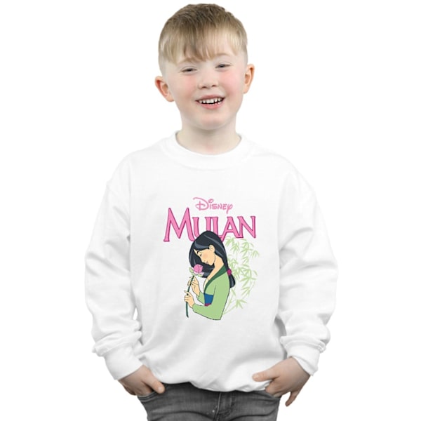 Disney Pojkar Mulan Rosa Magnolia Sweatshirt 7-8 År Vit White 7-8 Years