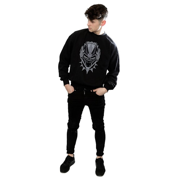 Marvel Herr Svart Panter Huvud Sweatshirt 3XL Svart Black 3XL