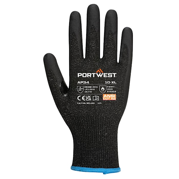 Portwest Unisex Vuxen AP34 - LR15 Touch Screen Nitrilskum Saf Black 6