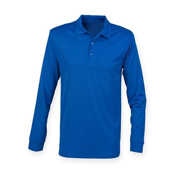 Henbury Vuxen Unisex Långärmad Coolplus Pikétröja 4XL Royal Blue 4XL