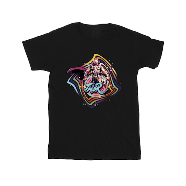 Marvel Girls Thor Love And Thunder Thor Swirl Bomull T-shirt 3-4 år Black 3-4 Years