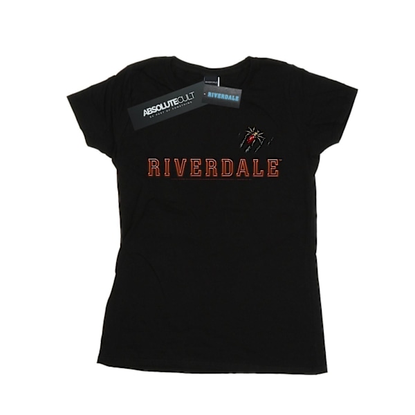 Riverdale Dam/Kvinnors Spindel Brosch Bomull T-shirt L Svart Black L