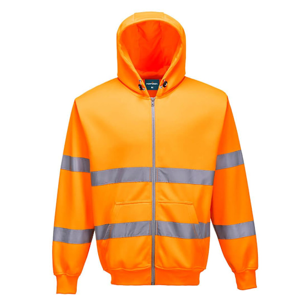 Portwest Hi-Vis Säkerhets Full Zip Hoodie XS Orange Orange XS