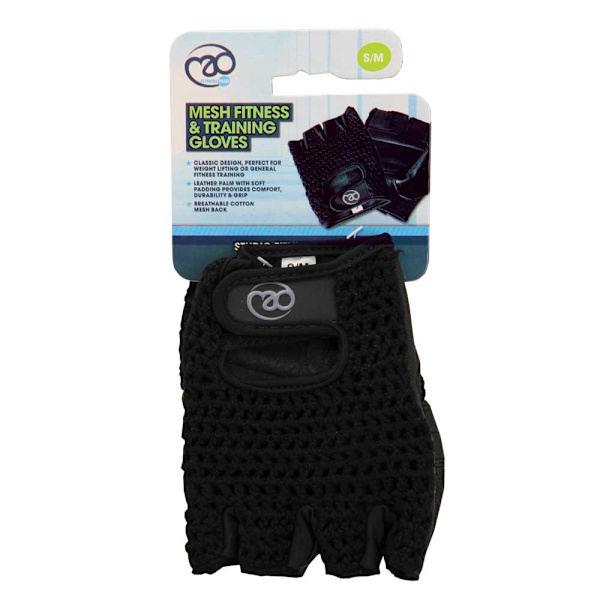Fitness Mad Herr Läder Mesh Träningshandskar L-XL Svart Black L-XL