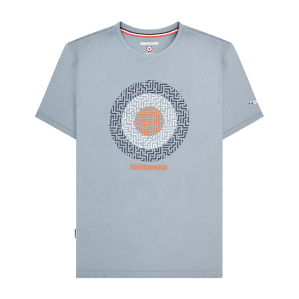 Lambretta Herr SS25 Geometrisk T-Shirt S Dusky Blue Dusky Blue S