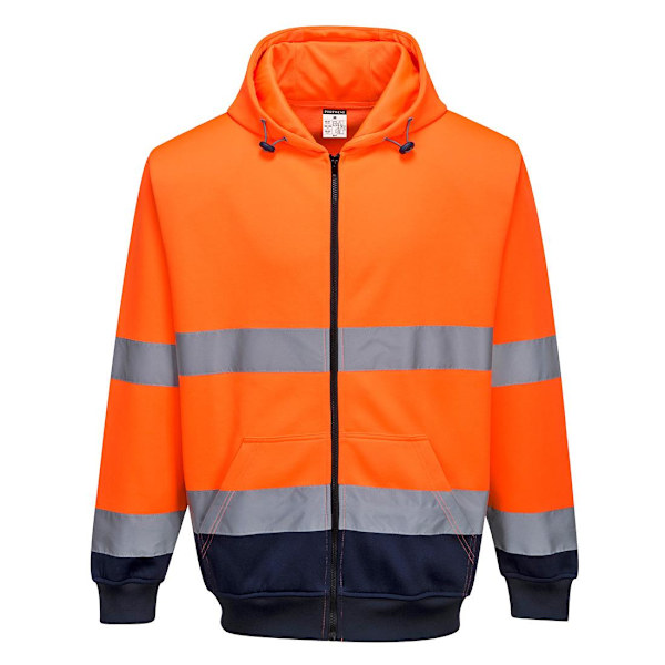 Portwest Herr Kontrast Säkerhet Full Zip Hoodie XXL Orange/Marinblå Orange/Navy XXL