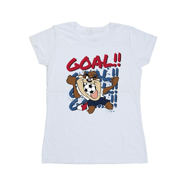 Looney Tunes Dam/Dam Taz Mål Mål Mål Bomull T-shirt M White M