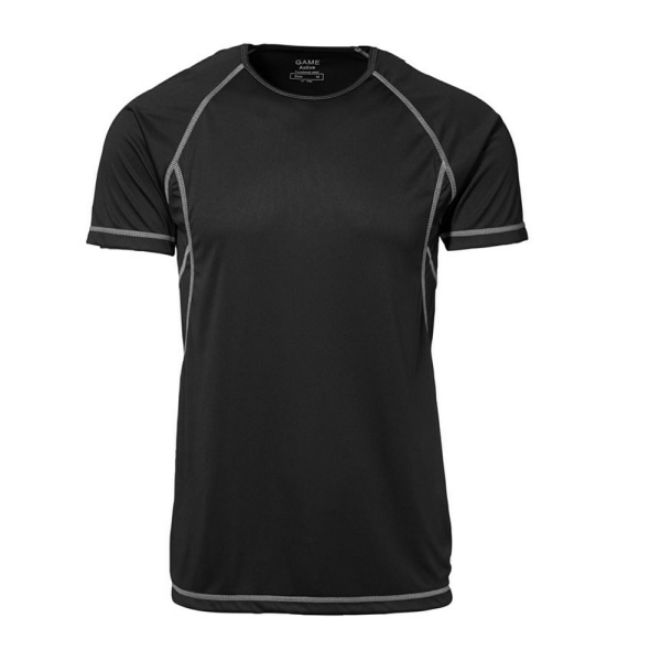 ID Herrspel Active Short Sleeve Fitted Flatlock T-Shirt XL Bla Black XL