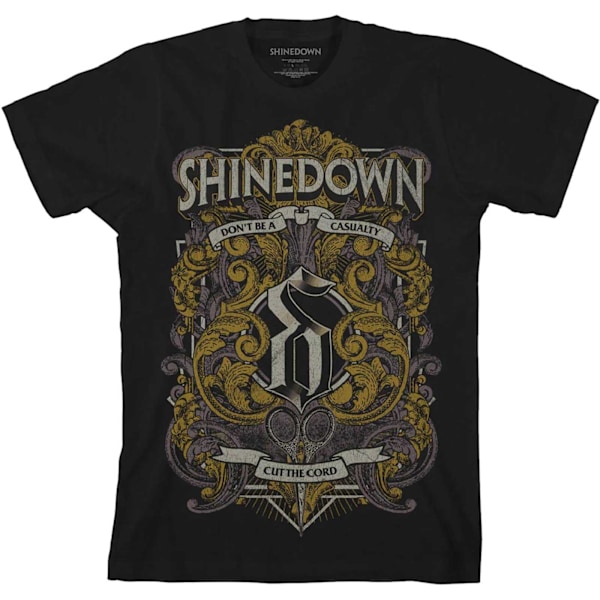 Shinedown Unisex Adult Ornamental Scissors Bomull T-shirt M Bla Black M