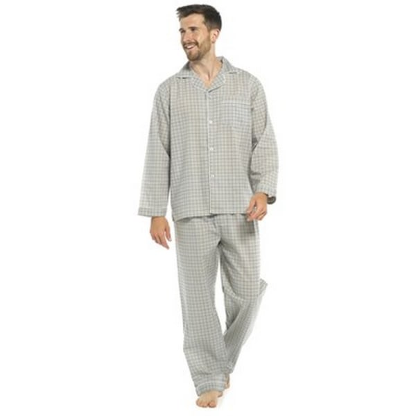 Walter Grange Herr Rutig Pyjamas Set L Grå Grey L