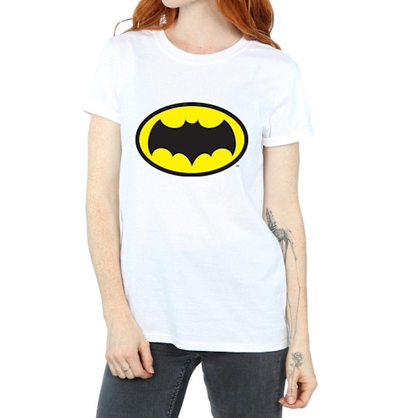 DC Comics Dam/Kvinnor Batman TV-serie Logo Bomull Boyfriend White XXL