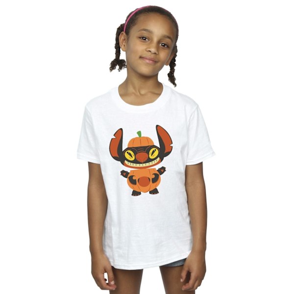 Disney Girls Lilo & Stitch Pumpa Kostym Bomull T-shirt 7-8 År White 7-8 Years