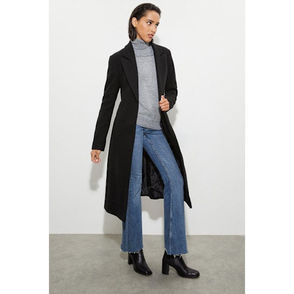 Dorothy Perkins Kvinnors/Damers Långlinjig Wrap Tall Coat Storlek 12 UK Svart Black 12 UK
