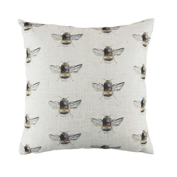 Evans Lichfield Bee Happy Kuddfodral med Upprepat Tryck One Size O Off White/Black/Yellow One Size