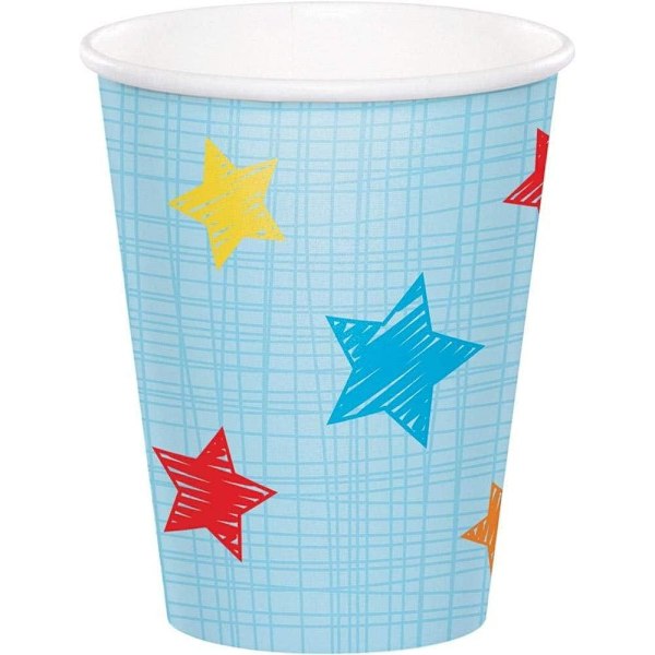 Kreativa partypappersstjärnor Party Cup (8-pack) One Size Blå/ Blue/Yellow/White One Size